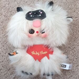 Baby Three Plush Monster Toy - White and Black